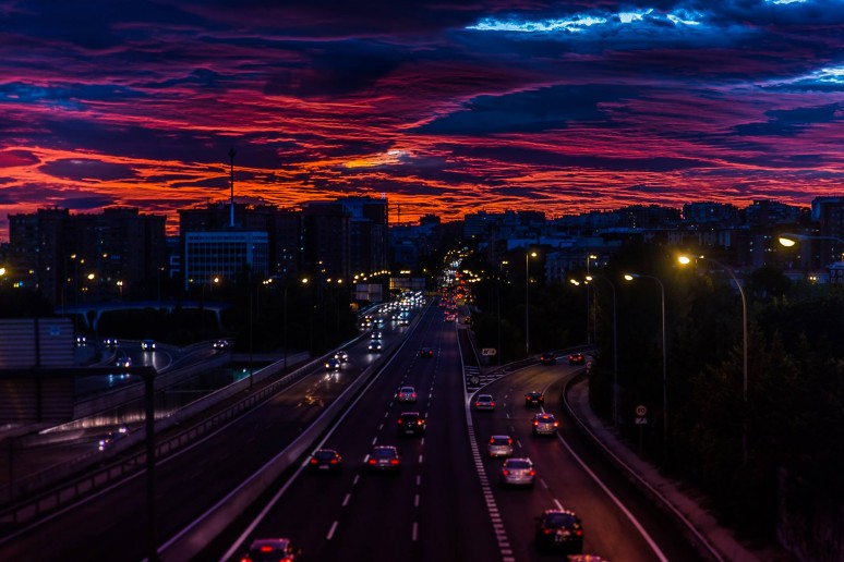 anochecer en madrid