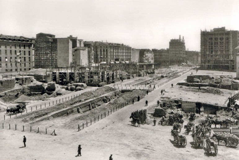 Obras en Gran Vía, Madrid
